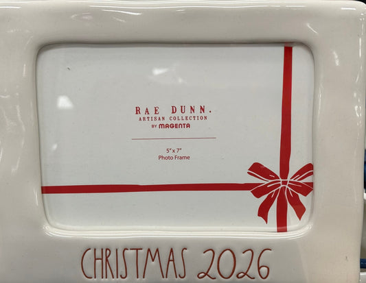 New Rae Dunn white ceramic 5x7 picture photo frame CHRISTMAS 2026 - ARTISAN
