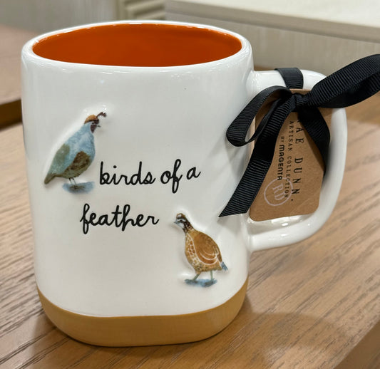 New Rae Dunn ceramic coffee mug BIRDS OF A FEATHER