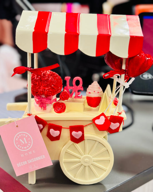 New Martha Stewart metal Valentine’s Day decor heart cart