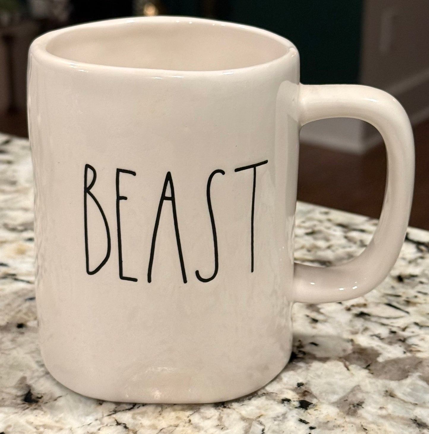 New Rae Dunn white ceramic coffee mug BEAST