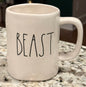New Rae Dunn white ceramic coffee mug BEAST