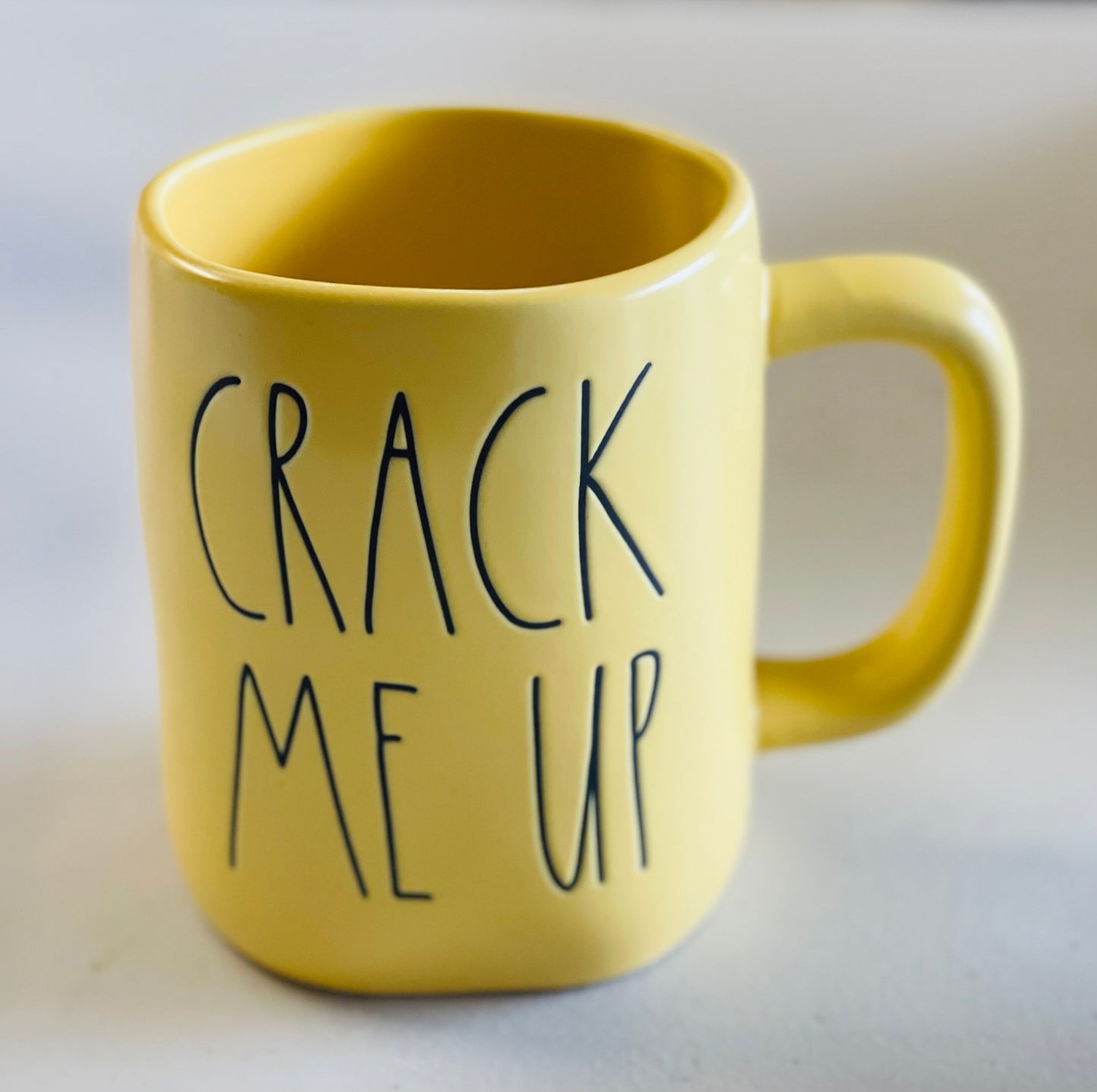 New Rae Dunn yellow ceramic Easter coffee mug decor CRACK ME UP