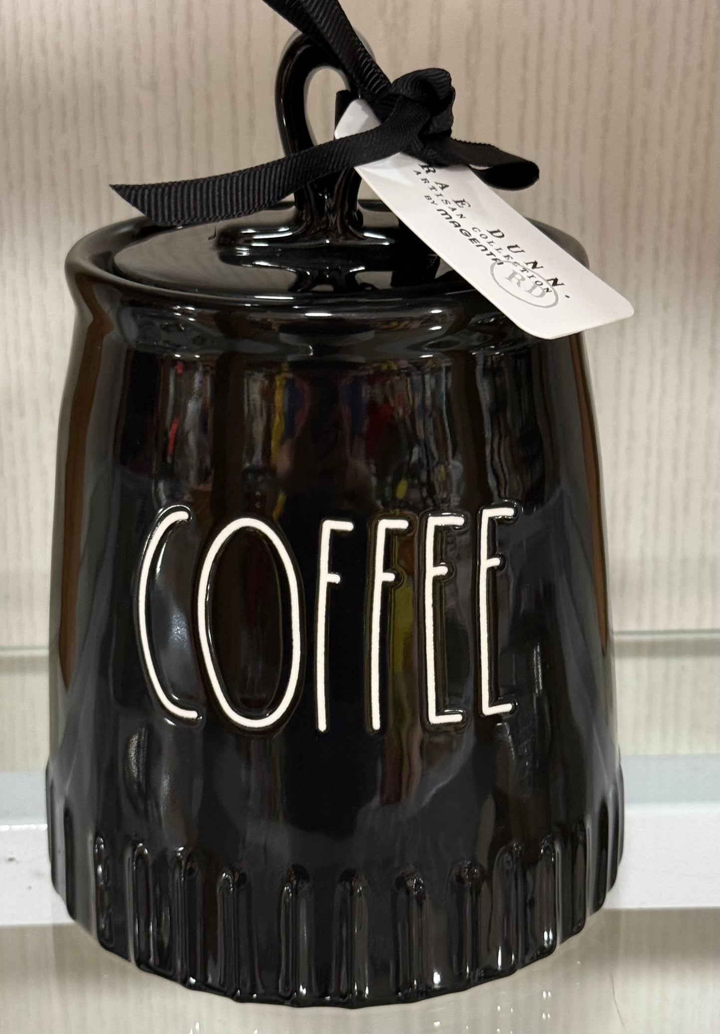 New release Rae Funn 6” ceramic black iridescent COFFEE canister