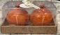 New Rae Dunn orange ceramic fall pumpkin salt and pepper shaker set