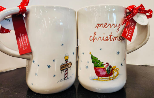 New Rae Dunn ceramic MERRY CHRISTMAS coffee mug decor