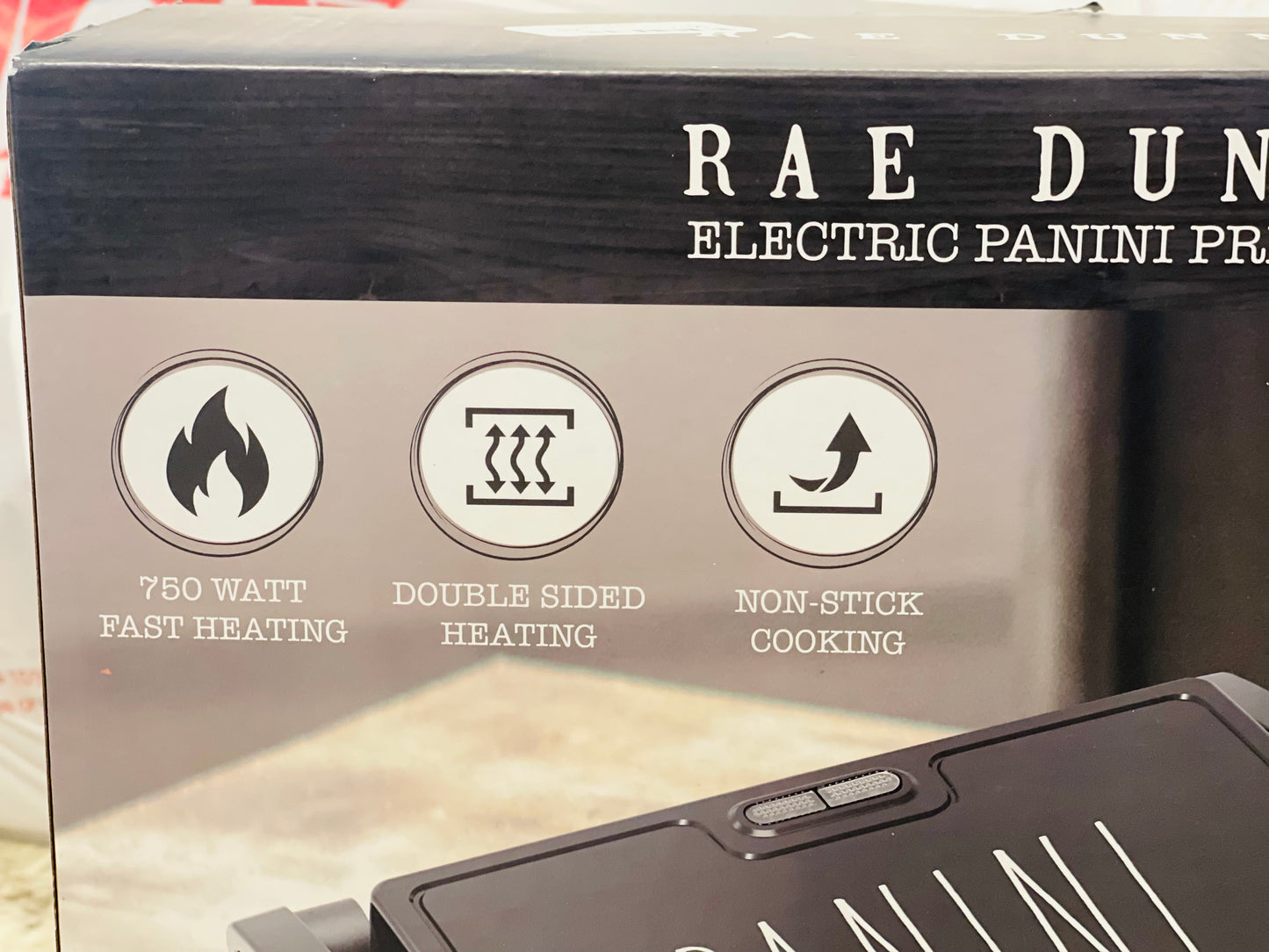 New Rae Dunn black electric PANINI maker