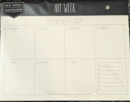 New Rae Dunn black trim My Week 2024-25 calendar