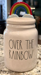 New Rae Dunn ceramic OVER THE RAINBOW canister 6”