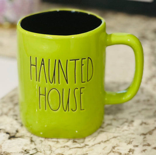 New Rae Dunn Halloween theme ceramic coffee mug HAUNTED HOUSE