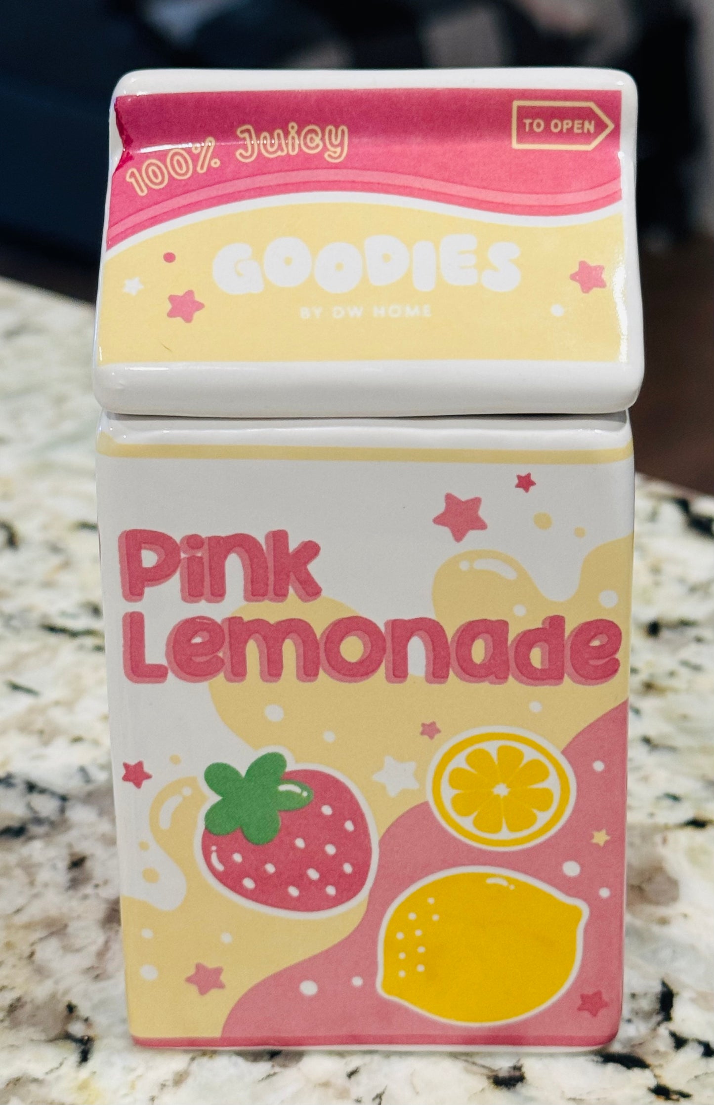 New Goodies milk carton candle decor PINK 🍋 LEMONADE