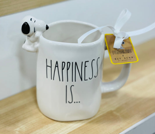 New Rae Dunn x Peanuts SNOOPY baking dish HAPPINESS IS… coffee mug