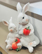 New resin Strawberry Bunny family Easter decor 9x7.75