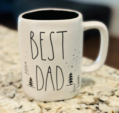 New Rae Dunn white ceramic BEST DAD outdoor theme mug