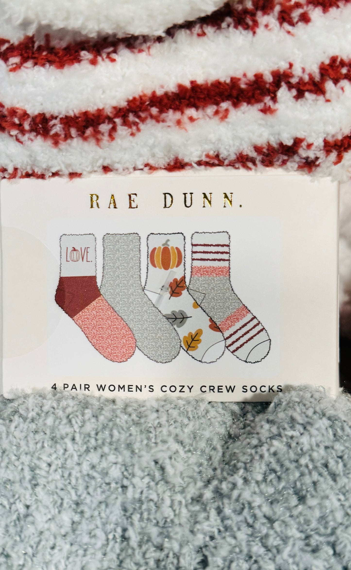 New Rae Dunn fall fuzzy women’s sock set size 9-11 LOVE