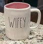 New Rae Dunn white ceramic coffee mug WIFEY