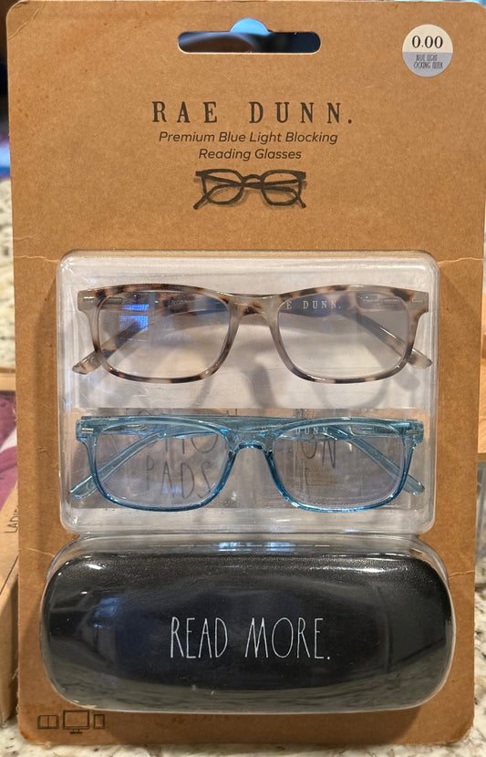 New Rae Dunn 0 power blue light blocking glasses set with case READ MORE