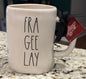 New Rae Dunn x A Christmas Story white ceramic coffee mug FRA GEE LAY