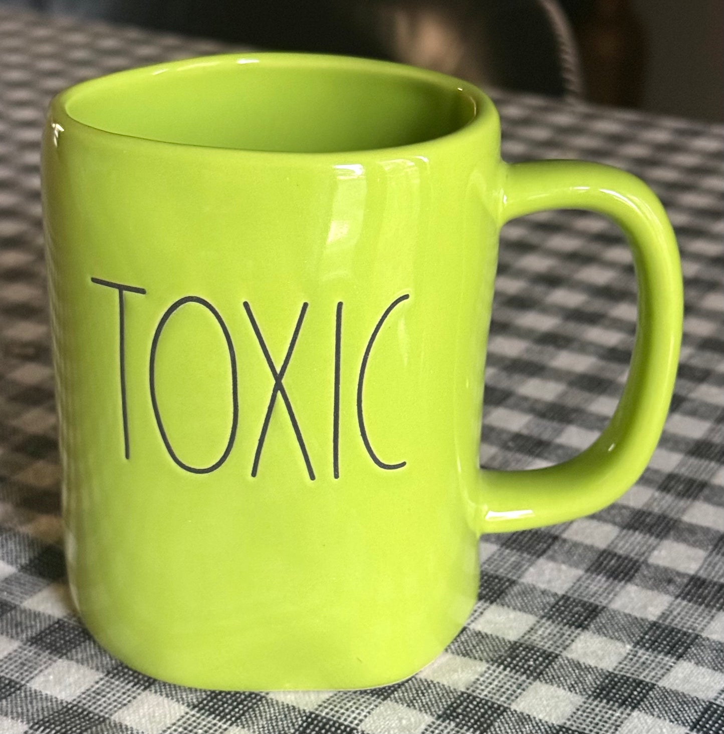 New Rae Dunn green ceramic Halloween coffee mug TOXIC
