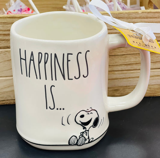 New Rae Dunn x Peanuts Snoopy HAPPINESS IS…. coffee mug