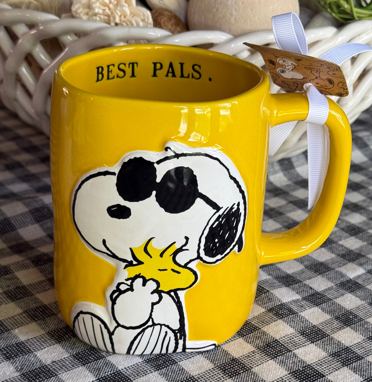 New Rae Dunn x Peanuts Snoopy ceramic coffee mug BEST PALS.