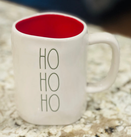 New Rae Dunn white Christmas ceramic coffee mug HO HO HO