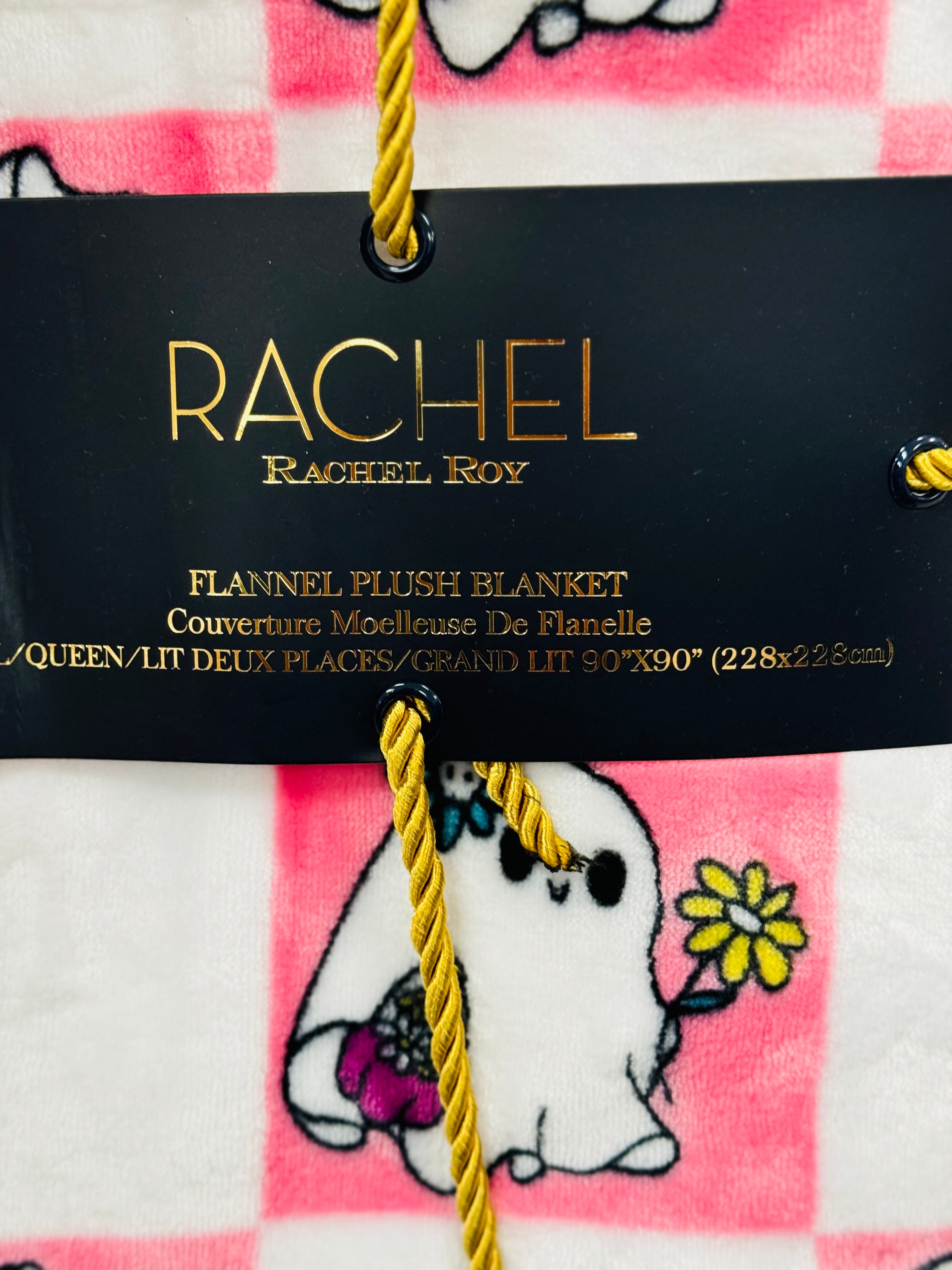 Outlet Rachel Roy Full/Queen polka dots flannel blanket