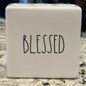 New Rae Dunn 5x5 decor block BLESSED/HE IS RISEN
