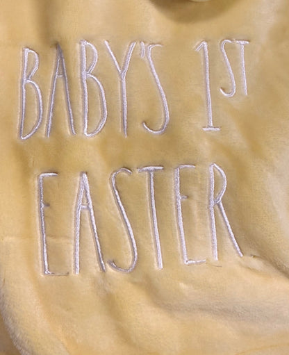 New Rae Dunn Baby Easter set BABY’S FIRST EASTER 30x40 throw blanket & lovie set