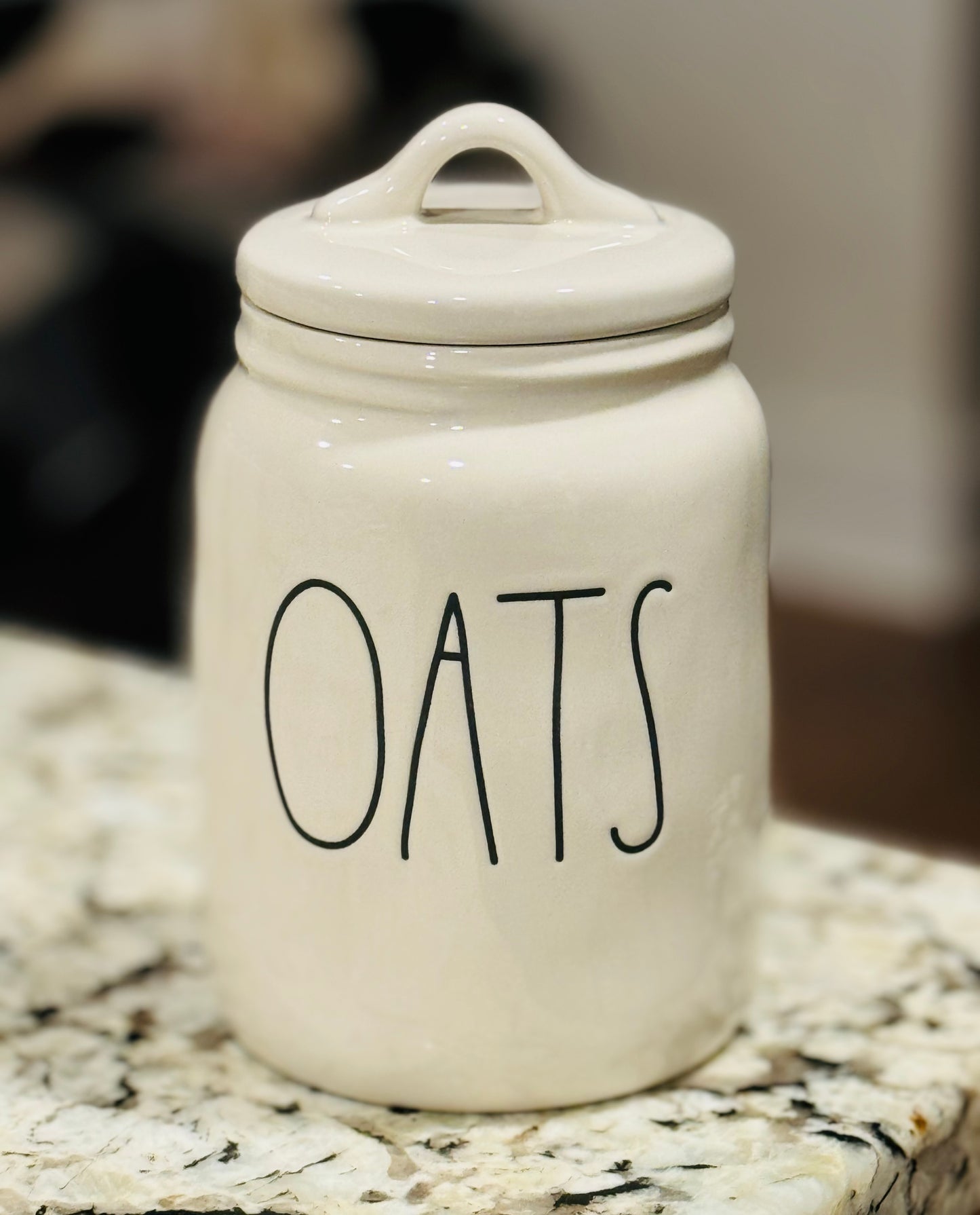 New Rae Dunn white ceramic 6.5” baby OATS canister