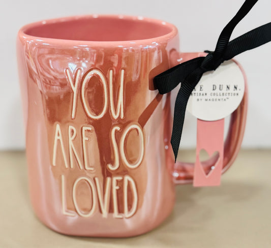 New Rae Dunn pink iridescent coffee mug Decor YOU ARE SO LOVED