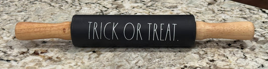 New Rae Dunn mini Halloween rolling pin TRICK OR TREAT