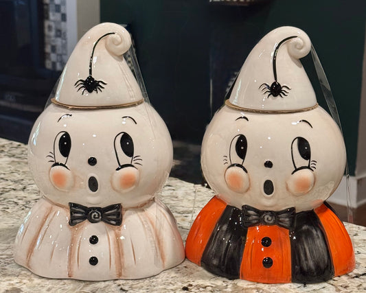 New release Joanna Parker large size ceramic vintage Halloween canister/cookie jar set