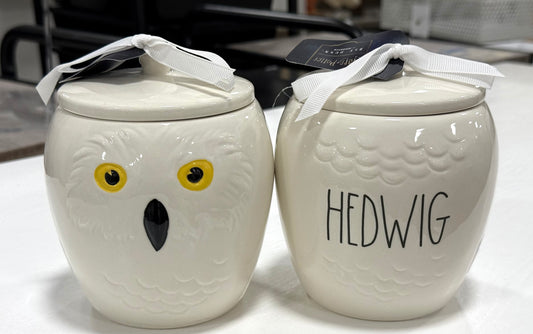 New Rae Dunn x Harry Potter ceramic storage container jar 5.5” HEDWIG