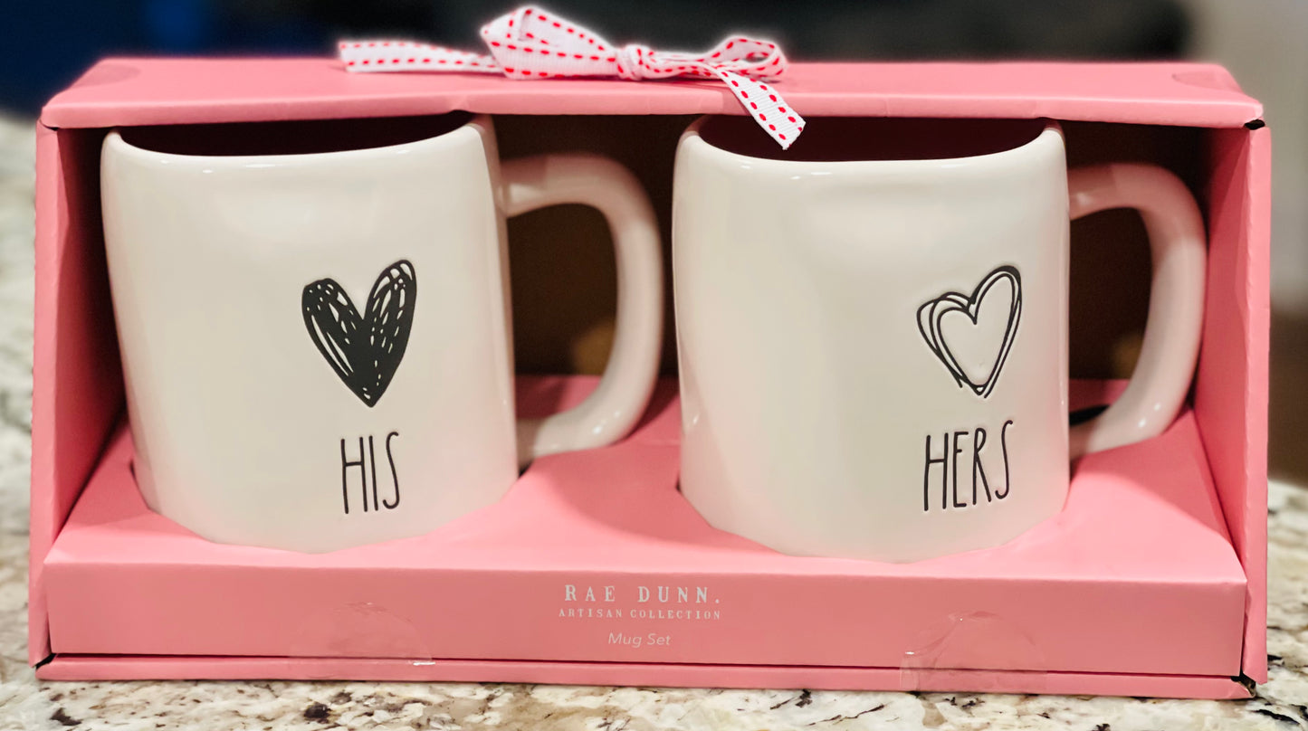 Rae authentic Dunn Valentines Day mugs x3