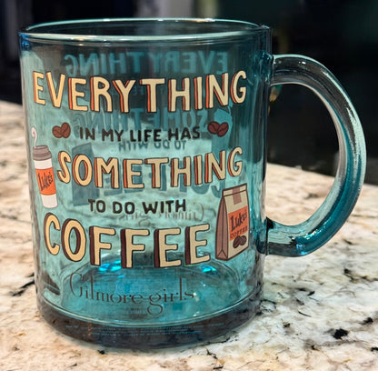 New blue glass 17.5oz Luke’s Gilmore Girls Everything coffee mug decor