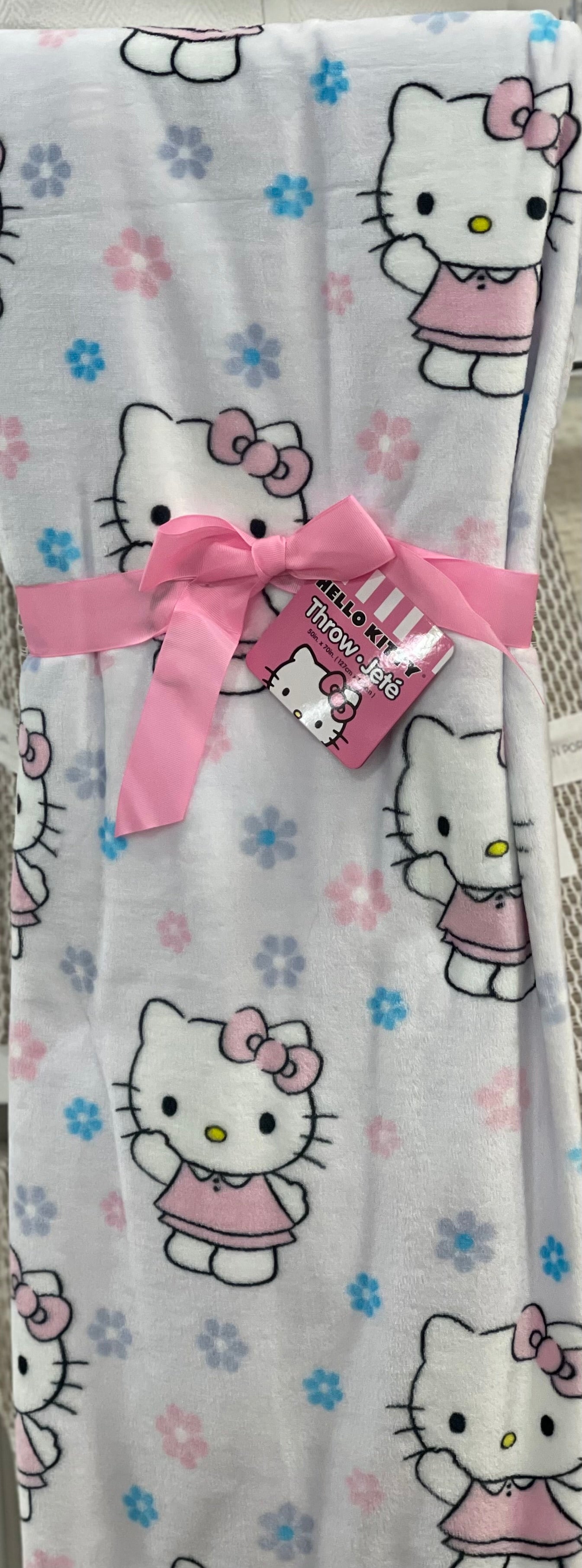 New Spring lilac Hello Kitty floral throw blanket 50x70