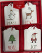 New Rae Dunn vintage sketch Christmas gift tag box