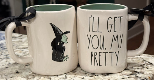 New Rae Dunn x Wizard of Oz white ceramic coffee mug I’LL GET YOU MY PRETTY