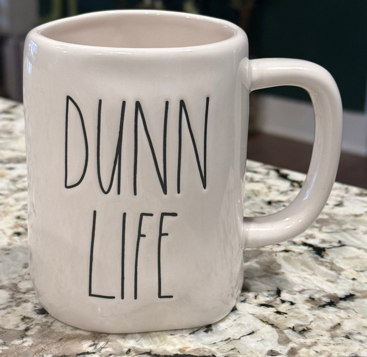 New Rae Dunn white ceramic coffee mug DUNN LIFE