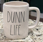 New Rae Dunn white ceramic coffee mug DUNN LIFE