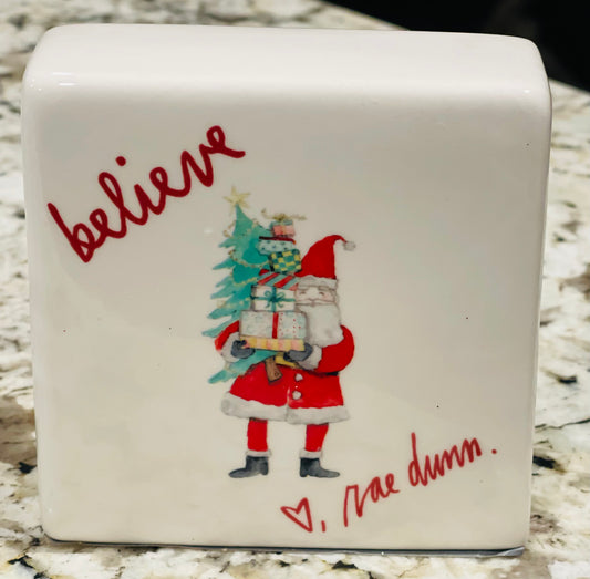 New Rae Dunn ceramic Christmas decor block BELIEVE ❤️Rae Dunn