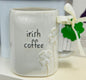 New Rae Dunn white ceramic coffee mug IRISH COFFEE