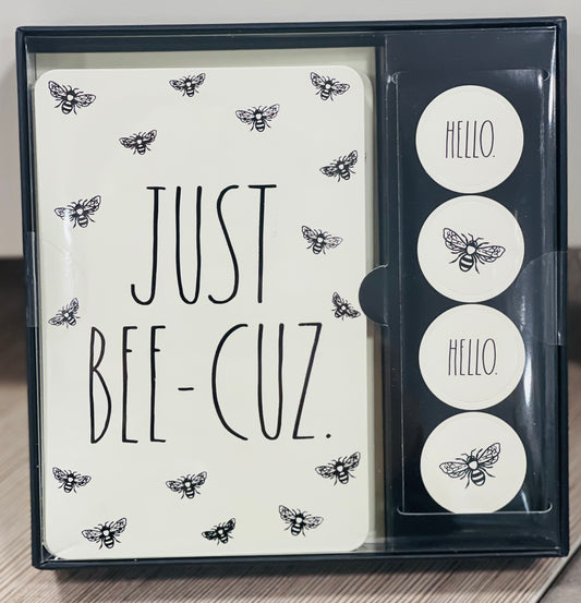 New Rae Dunn JUST BEE-CAUSE notecard box set