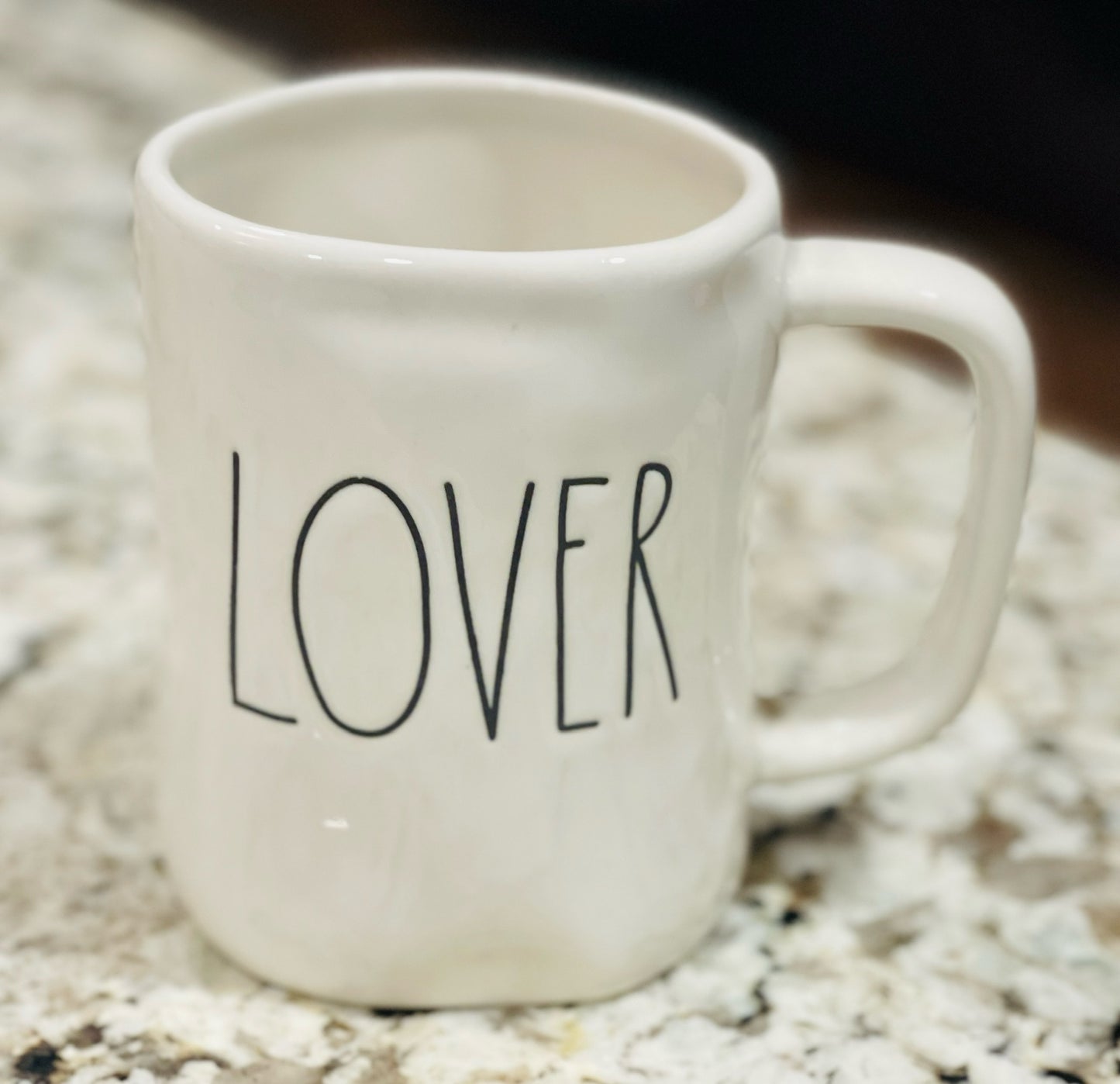 New Rae Dunn white ceramic Valentines LOVER coffee mug