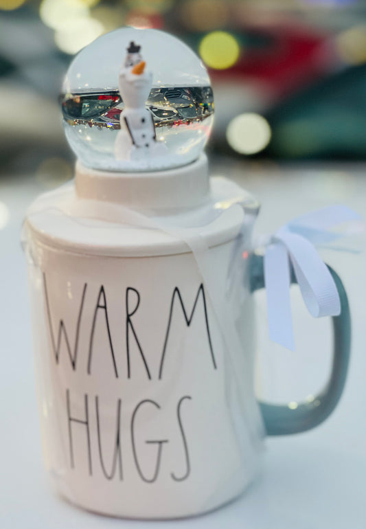 New Rae Dunn x Disney’s Frozen coffee mug Olaf globe topper WARM HUGS
