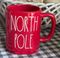 New Rae Dunn red ceramic Christmas mug NORTH POLE