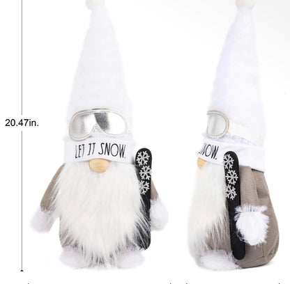 New Rae Dunn Christmas/Winter plush holiday gnome decor LET IT SNOW.