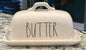 New Rae Dunn white ceramic BUTTER storage dish