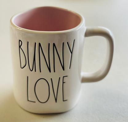 New Rae Dunn white ceramic Easter coffee mug decor BUNNY LOVE