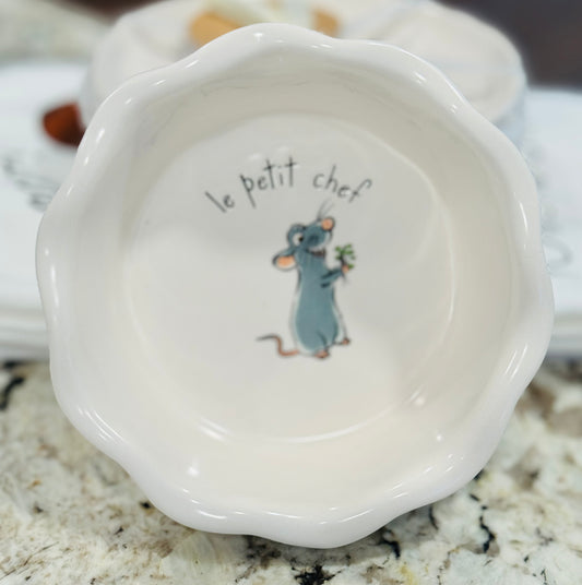 New Rae Dunn x Pixar’s Ratatouille ceramic baking pan small soufflé dish LE PETIT CHEF